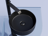 Умывальник чаша накладная круглая (цвет Черный Матовый) Element 360x360x115мм - Gidratop.ru изображение