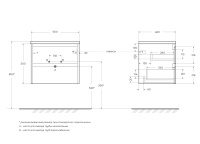 KRAFT База под раковину подвесная с двумя выкатными ящиками, Cemento Grigio, 600x460x500, KRAFT-600-2C-SO-CG - Gidratop.ru изображение