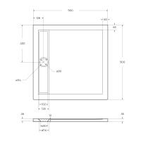 Акриловый поддон BelBagno TRAY-BB-DUE-A-90-4-W0 - Gidratop.ru изображение
