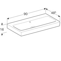 Раковина Geberit iCon 124093000, 90 х 48,5 см, с переливом по центру, без отверстия под смеситель, белая - Gidratop.ru изображение