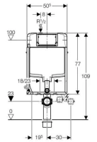 Бачок смывной Geberit Kombifix UP720, 110.772.00.1 для подвесного унитаза, заменяет 110.765.00.1, с фронтальным управлением - Gidratop.ru изображение