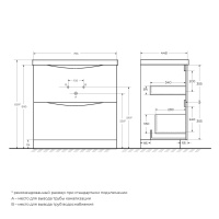 MARINO База под раковину напольная с двумя выкатными ящиками, Bianco Lucido, 800x450x805, MARINO-800-2C-PIA-BL-P - Gidratop.ru изображение