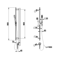 Gessi Anello штанга в комплекте с душевой лейкой, шланг 1,50 м и вывод воды, цвет: хром - Gidratop.ru изображение