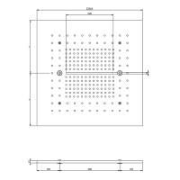 GESSI накладная панель 500x500 мм., для душевой системы, встраиваемой в потолок, цвет Black Metal PVD - Gidratop.ru изображение