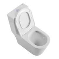 TRE-TOR Унитаз-моноблок со смывом "Торнадо", с сиденьем дюропласт soft close, P-trap, BB673CP-MN-TOR/SC - Gidratop.ru изображение