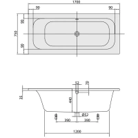 Ванна Villeroy&Boch LOOP&FRIENDS SQUARE Duo UBA170LFS2V, 170 х 75 см, акрил - Gidratop.ru изображение