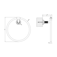 GESSI VENTI20 полотенцедержатель-кольцо, цвет черный матовый - Gidratop.ru изображение