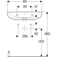 Раковина Geberit Renova Comfort 258565000, 65 х 55 см, белая - Gidratop.ru изображение