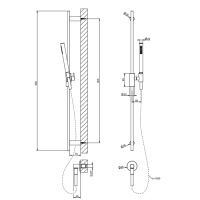 GESSI HABITO UNITO душевой гарнитур с штангой, выводом воды, ручным душем и шлангом 1500 мм., цвет хром - Gidratop.ru изображение