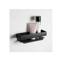 Полка для душа Keuco Edition 11 11159370000, со стеклоочистителем, цвет черный матовый - Gidratop.ru изображение