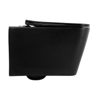 Унитаз подвесной безободковый BelBagno ARDENTE-C, черный BB3202CHR-MB/BB3202SC-MB - Gidratop.ru изображение