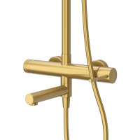 RELAX-CVD-BORO Душевая стойка со смесителем и изливом, брашированное золото - Gidratop.ru изображение