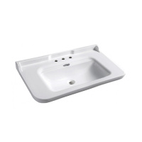 Раковина 100х55 см, 3 отв., керамическая, цвет: белый/хром - Gidratop.ru изображение