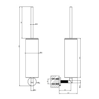 GESSI INGRANAGGIO ершик для унитаза, настенный, цвет черный, отделка Black Metal Brushed PVD - Gidratop.ru изображение