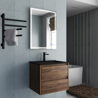 База под раковину Gio 600 подвесная, 2 выкатных ящика soft-close, C.Oak - Gidratop.ru изображение