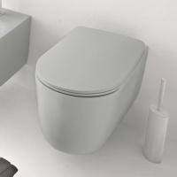 Унитаз безободковый подвесной 55х35 см, с креплениями WB9N, цвет: Светло серый - Gidratop.ru изображение