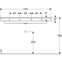 Раковина Geberit Xeno2, с одним отверстием под смеситель, 120 см - Gidratop.ru изображение