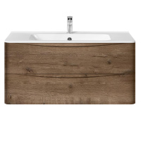 База под раковину Paola 1000 подвесная, 2 выкатных ящика soft close, V.Oak - Gidratop.ru изображение