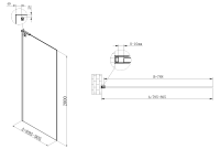 Душевая перегородка Walk-In VSW-7HA800CL, 800*2000, хром, стекло прозрачное - Gidratop.ru изображение