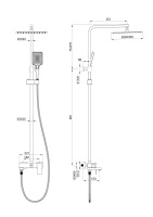 Душевая система WONZON & WOGHAND CUBE, Черный матовый (WW-88739016-MB) - Gidratop.ru изображение