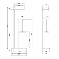 Gessi Rettangolo стойка с держателем для туалетной бумаги и ершиком, напольная, цвет: хром/белый - Gidratop.ru изображение
