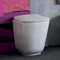 Унитаз напольный пристенный 55х35см, безободковый, c креплением WB5N, цвет: белый - Gidratop.ru изображение