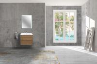 База под раковину Gio 600 подвесная, 2 выкатных ящика soft-close, T.Oak - Gidratop.ru изображение