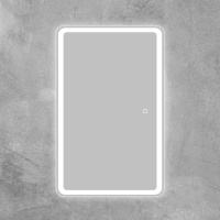 Зеркальный шкаф с одной распашной дверцей, с двумя стеклянными полками, со встроенной подсветкой и сенсорным выключателем SPC-MAR-500/800-1A-LED-TCH, 12W, 220-240V, 500x800x150 - Gidratop.ru изображение