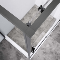 Душевой уголок Slim-N VSR-4SN9011CLGM, 1100*900, вороненая сталь, стекло прозрачное - Gidratop.ru изображение