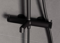 Душевая стойка Rim VSFS-2RM1MB с изливом, черный матовый - Gidratop.ru изображение