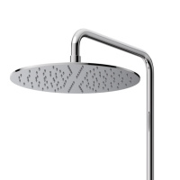 LEAF-CVDA-30-L-01 Душевая стойка телескопическая, с изливом с верхним и ручным душем, верхний душ диаметр 230 мм АБС пластик, исполнение Хром - Gidratop.ru изображение