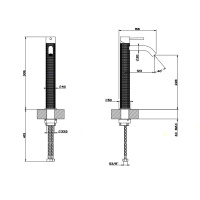 GESSI 316 смеситель для раковины на 1 отверстие, высокий h=305мм, без донного клапана, излив 123мм, цвет: steel brushed - Gidratop.ru изображение