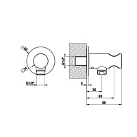 Gessi Ingranaggio держатель для душевой лейки с выводом воды, цвет: Brushed Brass PVD - Gidratop.ru изображение