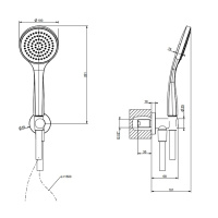 Gessi Emporio shower душевой комплект, состоящий из вывода воды, держателя, шланга 1,50 м и лейки, цвет: Chrome - Gidratop.ru изображение