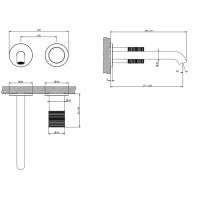 GESSI HABITO TRAME смеситель для раковины настенный встраиваемый, однорычажный, цвет Black Metal PVD - Gidratop.ru изображение