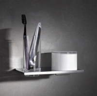 Держатель двойной Keuco Edition 400 11553019000 со стаканом и дозатором жидкого мыла, хром - Gidratop.ru изображение