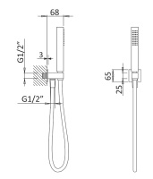 PORTA-DEFM-SR Ручной душ с гибким шлангом и штуцером держателем, ручной душ металлический, шланг 175 см Sunrise - Gidratop.ru изображение