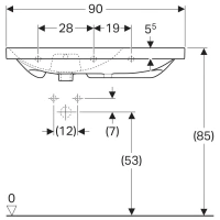 Раковина Geberit Acanto 500.626.01.2, 90 х 48,2 см, крыло справа, белая - Gidratop.ru изображение