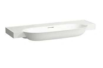 Раковина Laufen New Classic 8.1385.8.757.109.1 120 х 48 х 16.5 см, SaphirKeramik, без отверстия, с переливом, белый матовый