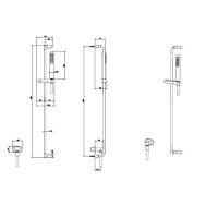 Gessi Goccia душевая штанга с ручным душем и выводом воды из стены, цвет: черный - Gidratop.ru изображение