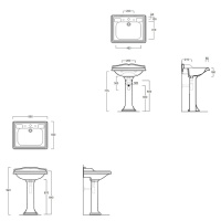 Раковина со спинкой 68х54см, с 1 отв. под смеситель, цвет: белый - Gidratop.ru изображение