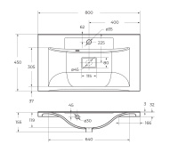 Раковина из искусственного камня, чёрная, 800x450x150, BB800/450-LV-ART-PR-NERO - Gidratop.ru изображение