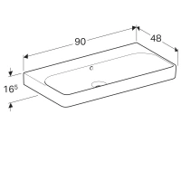 Раковина Geberit Smyle Square 500.250.01.1, 90 х 48 см, белая - Gidratop.ru изображение