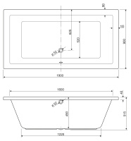 Акриловая ванна CEZARES PLANE-190-90-49-W37 - Gidratop.ru изображение