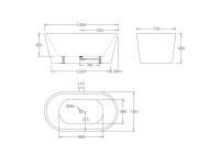 Акриловая ванна без перелива BELBAGNO BB71-1500-W0, 1500x750x600 - Gidratop.ru изображение