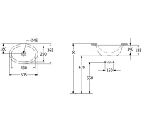 Раковина Villeroy&Boch Loop&Friends 4A530001, 50 х 36.5 см, встраиваемая снизу, альпийский белый - Gidratop.ru изображение