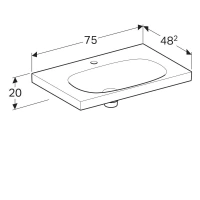 Раковина Geberit Acanto 500.630.01.2, 75 х 48,2 см, скрытый перелив, белая - Gidratop.ru изображение
