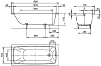 Стальная ванна Kaldewei Cayono мод. 748, 160 х 70 х 41 см, easy-clean, 2748.0001.3001 - Gidratop.ru изображение
