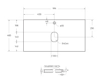 Столешница из керамогранита 916x468 KEP-90-CEM Cemento - Gidratop.ru изображение