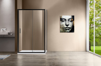 Душевой уголок Garda VSR-1G8014CLB, 1400*800, черный, стекло прозрачное - Gidratop.ru изображение